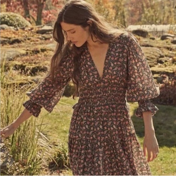 Doen XL Cecily Dress in Teal Canterbury Paisley EUC - Picture 2 of 8